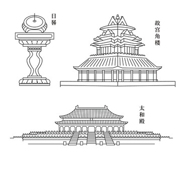 古代建筑矢量圖