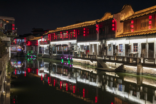 朱家角古镇建筑夜景