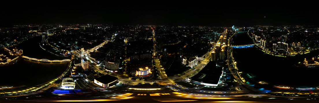 航拍城市夜景