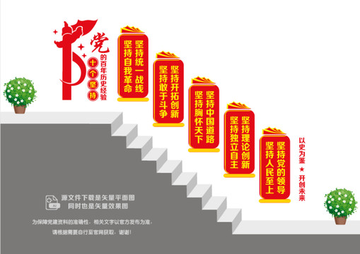 黨的十個堅持樓道墻