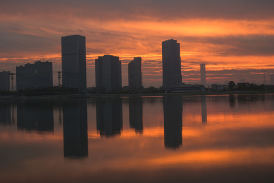 厦门海沧湖晚霞