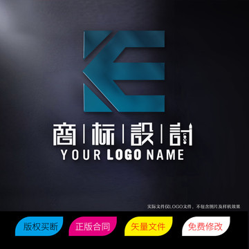 KE字母标志LOGO