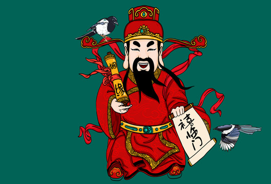 手繪國(guó)潮禧神