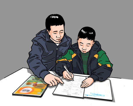 手繪父子