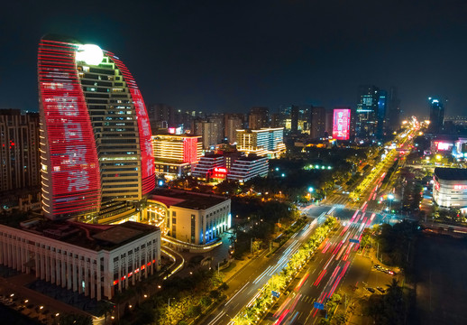 海南海口国兴大道夜景