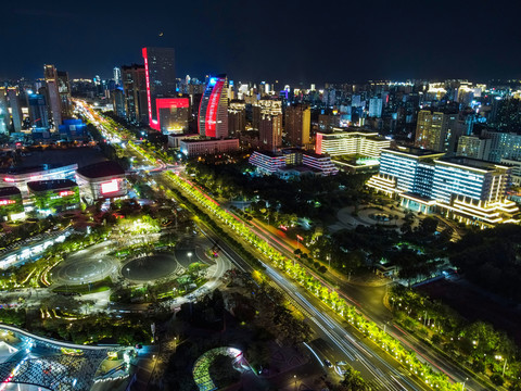 海南海口国兴大道夜景