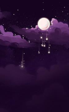 夜晚星空云層背景