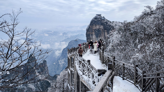 张家界天门山雾凇