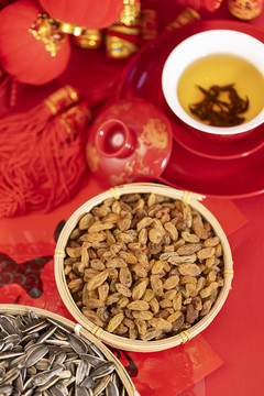 葡萄干創意新年背景