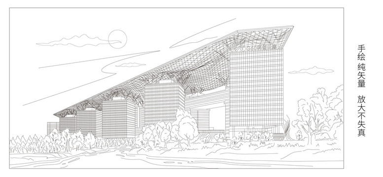 G60科创云廊建筑线描