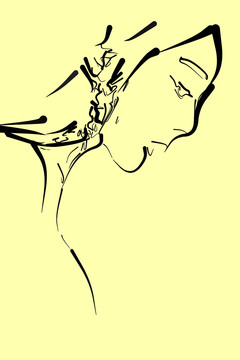 抽象簡(jiǎn)筆女人像