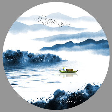 圓形山水畫