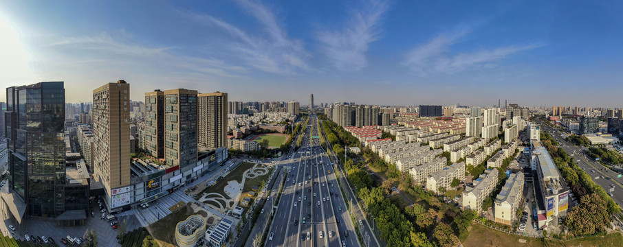 航拍郑州城市建设全景图