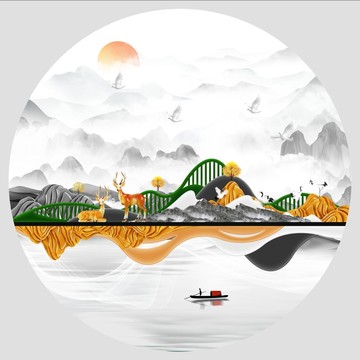 新中式山水裝飾畫