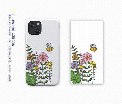 卡通簡約花手機殼