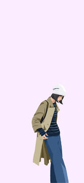 時尚女手機(jī)背景頭像素材