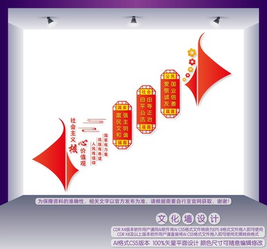 核心價值觀樓梯文化墻