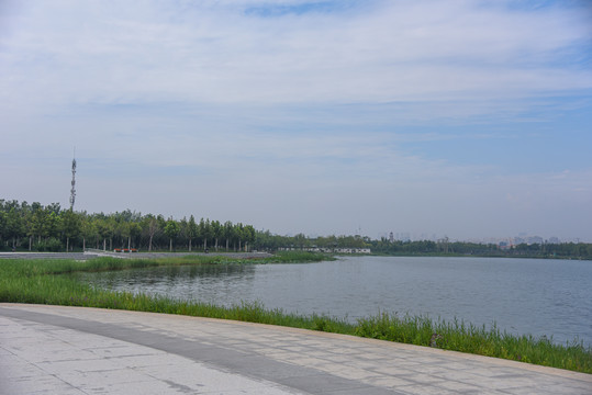 天津西青水西公园生态建筑风光