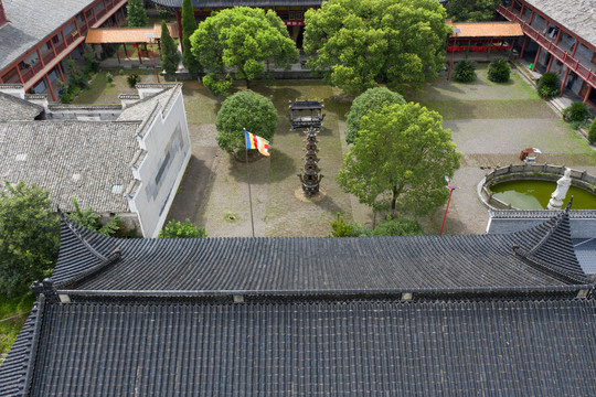 航拍江西省吉安县资国禅寺景区