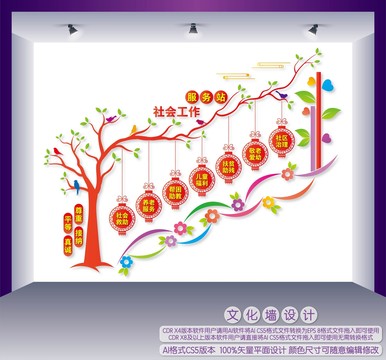 社会工作服务站楼梯文化墙