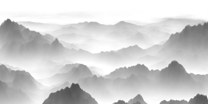 水墨山疊山