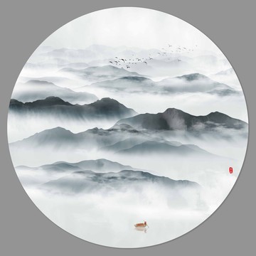 圓形山水畫