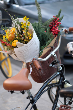 自行车鲜花