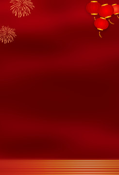 红色传统喜庆新春节日背景