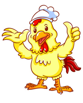 卡通厨师鸡精包装图案插画鸡肉