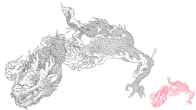 國潮手繪龍