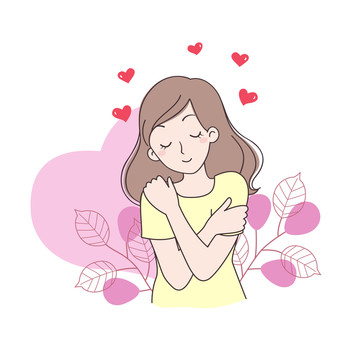 少女被愛擁抱插圖
