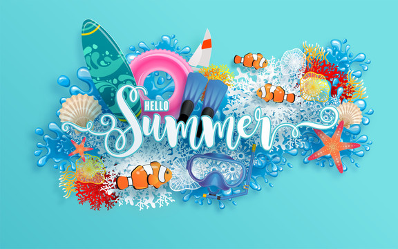夏日海洋世界海報封面