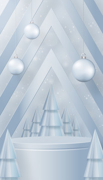 圣诞树三角形舞台背景