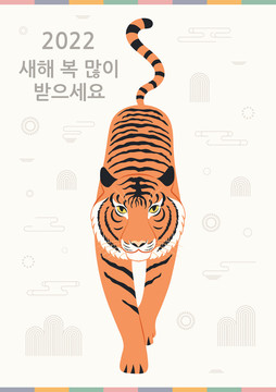 韓國虎年正面插圖