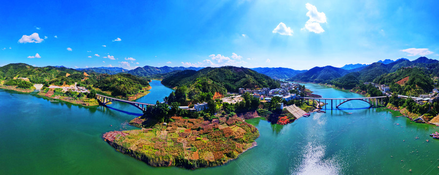 西林县马蚌镇八大河乡全景