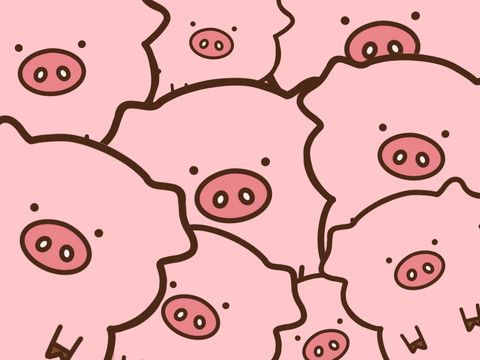 可爱猪猪平铺图片