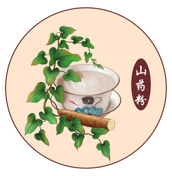 手繪藥材山藥