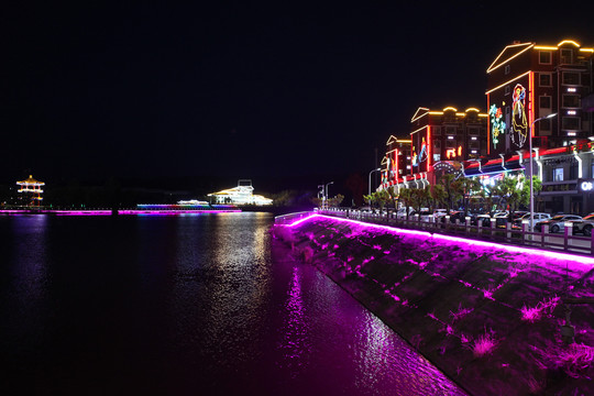 吉林龙井市海兰江夜景