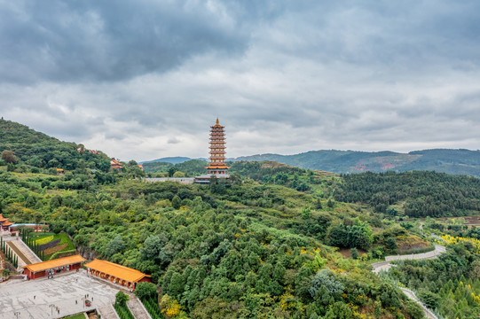 航拍锦屏山