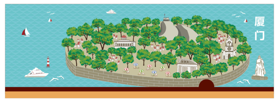 鼓浪嶼矢量圖