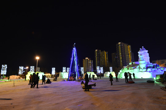 冰雪夜景