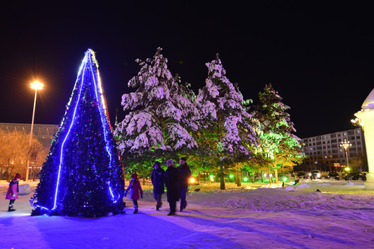 冰雪夜景