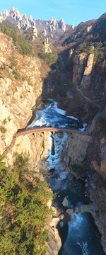 青岛崂山北九水潮音瀑冰瀑