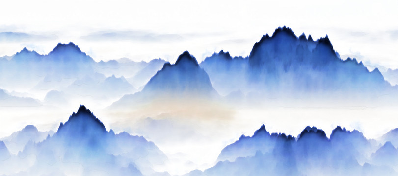 水墨山