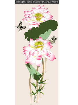 精繪蓮花壁畫