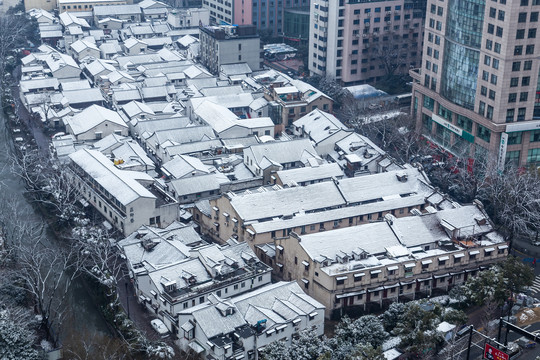 杭州五柳巷雪霁