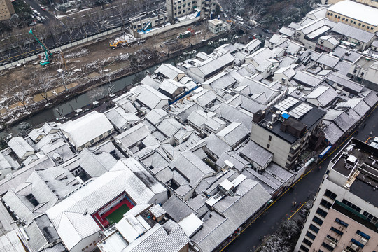 杭州五柳巷雪霁