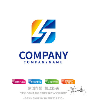 LT字母logo标志设计