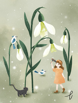 雪片蓮小女孩
