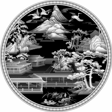 圓盤山水